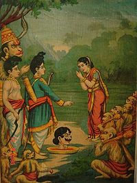 श्रीराम से अपने पति का शीश माँगती सुलोचना