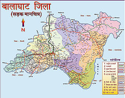 बालाघाट का मानचित्र Balaghat Map
